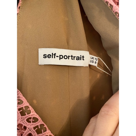 Self-Portrait Organza Cutwork Mini Dress with Ties - Picture 15 of 15